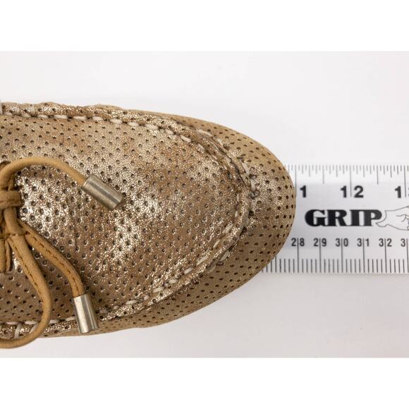 Comfortiva Mindy II Suede Leather Loafers 8.5 Women's Platino Gold Distressed - Picture 12 of 13